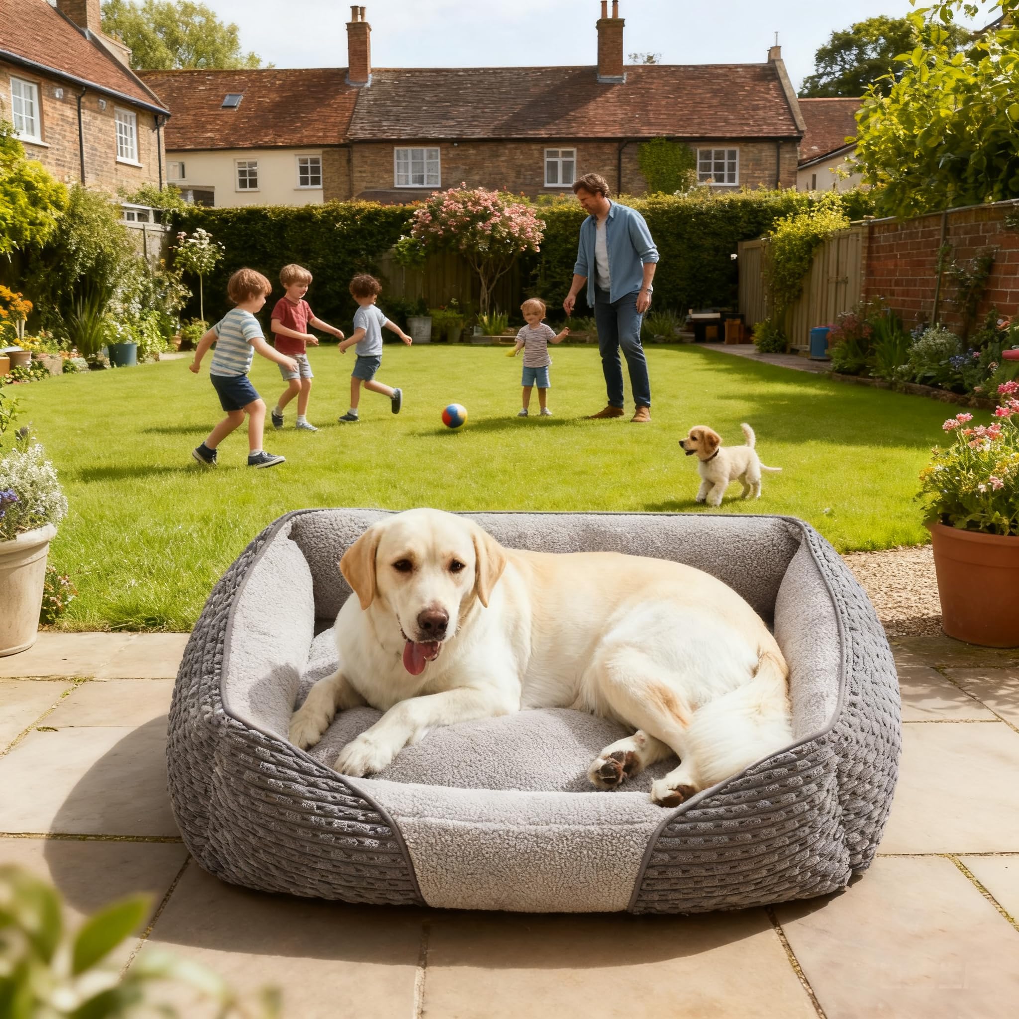 Heymamba Large Dog Bed with Zipper to Easily Remove the Cover, Dog Beds with 1.8KG Particle Memory Sponge to Support Joint - Image 2
