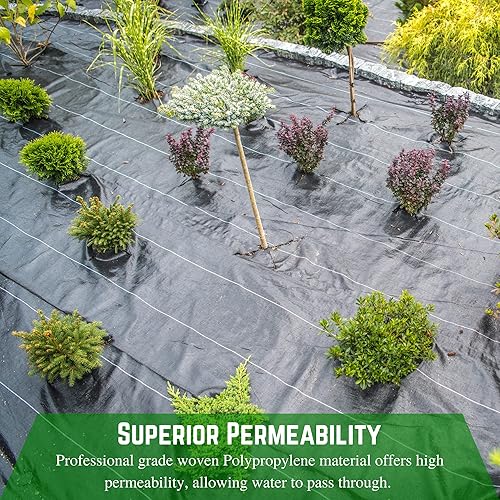 Miniatura 5 de Farm Plastic Supply - Tela de paisaje de alta calidad de 3.2 onzas resistente - (12 x 300 pies) - Tela de paisaje de grado comercial, tela de