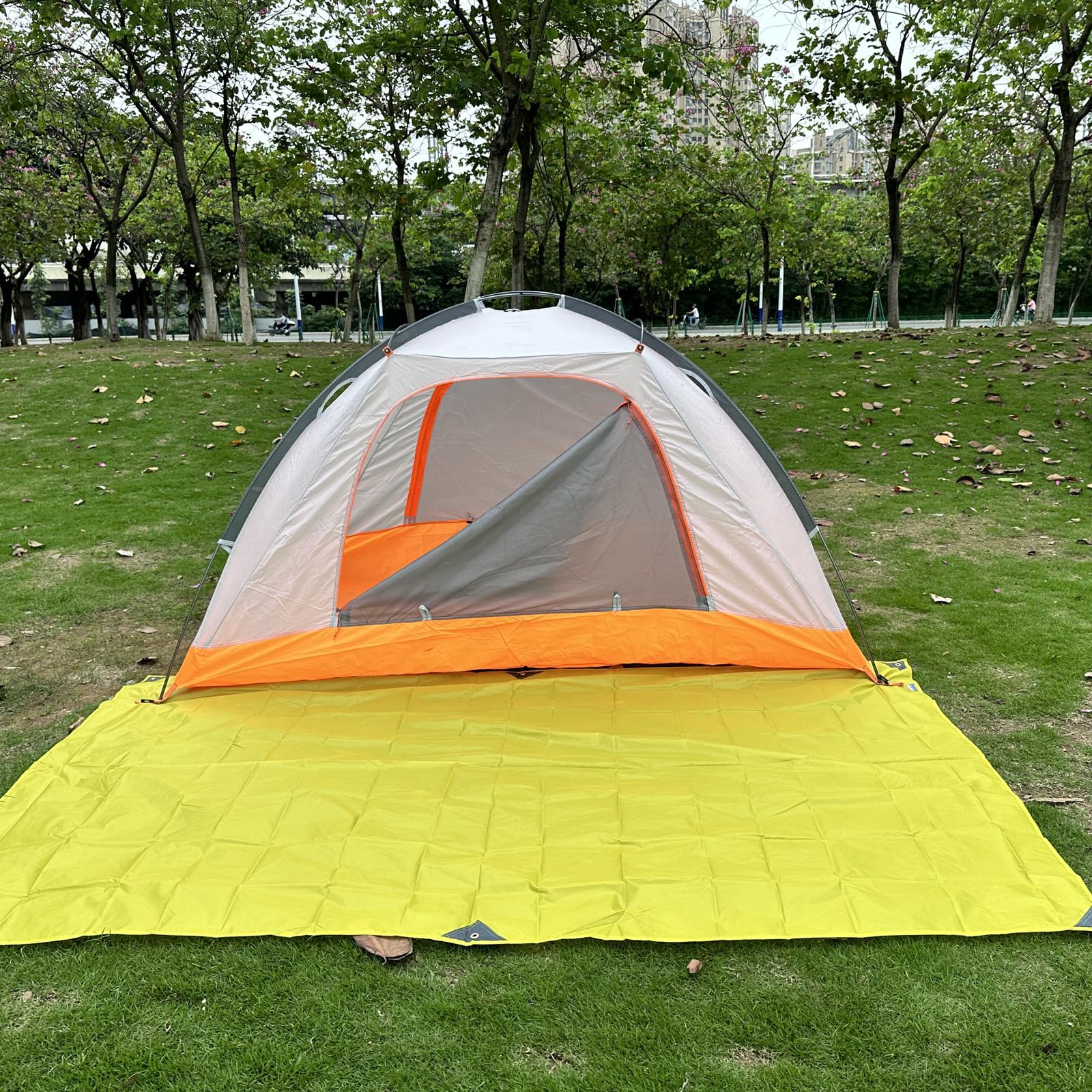 TRIWONDER Telo Impermeabile per Campeggio, Telo Sottotenda Copri Tende e Amaca, Telone Impermeabile Esterno per Picnic Spiaggia Barca Veranda (#02 Arancione, S - 2,5 x 1,4 m