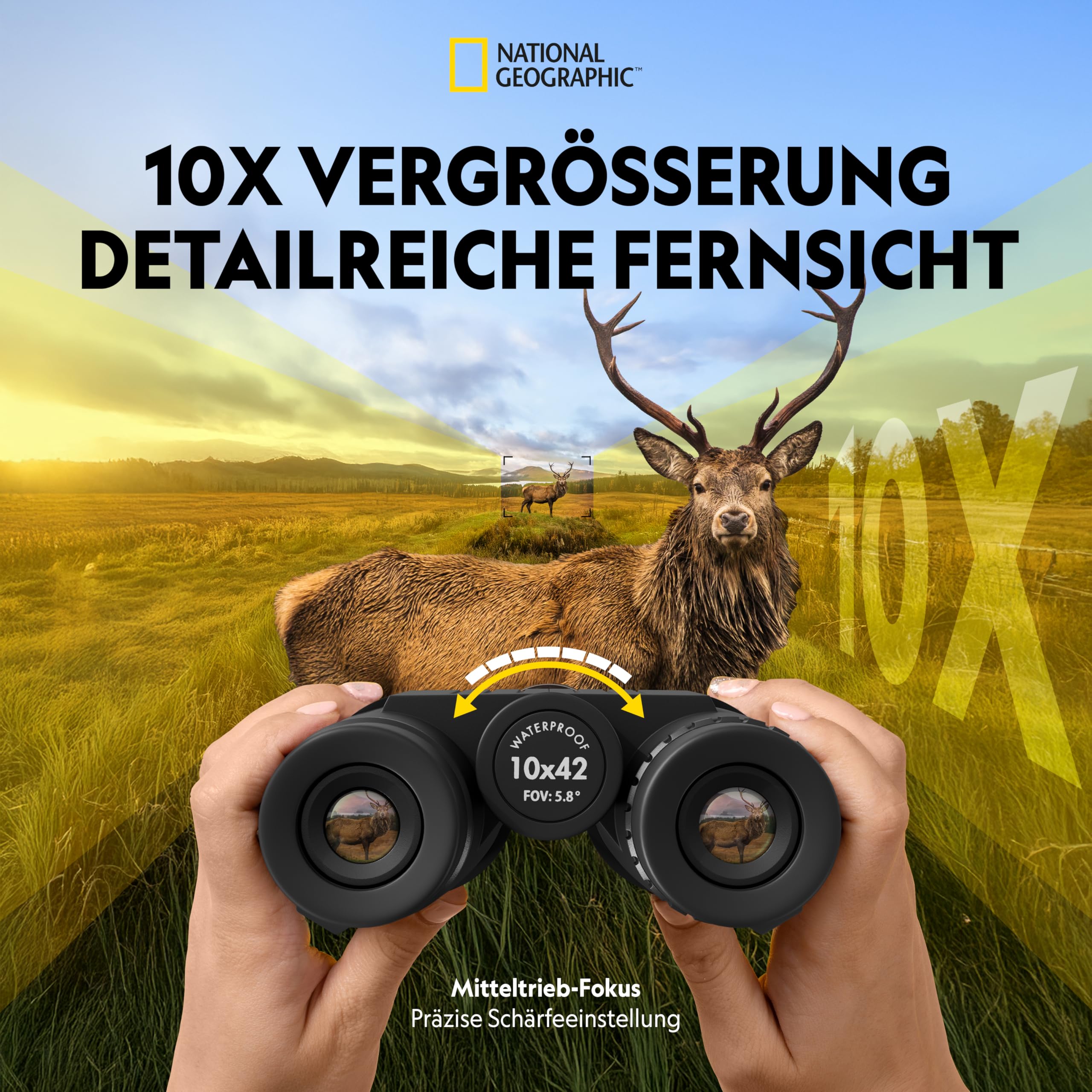 NATIONAL GEOGRAPHIC 双眼鏡 10x42 Roof Binoculars 10倍 42口径 防水 90-76100 National Geographic 10x42 Waterproof Performance Roof