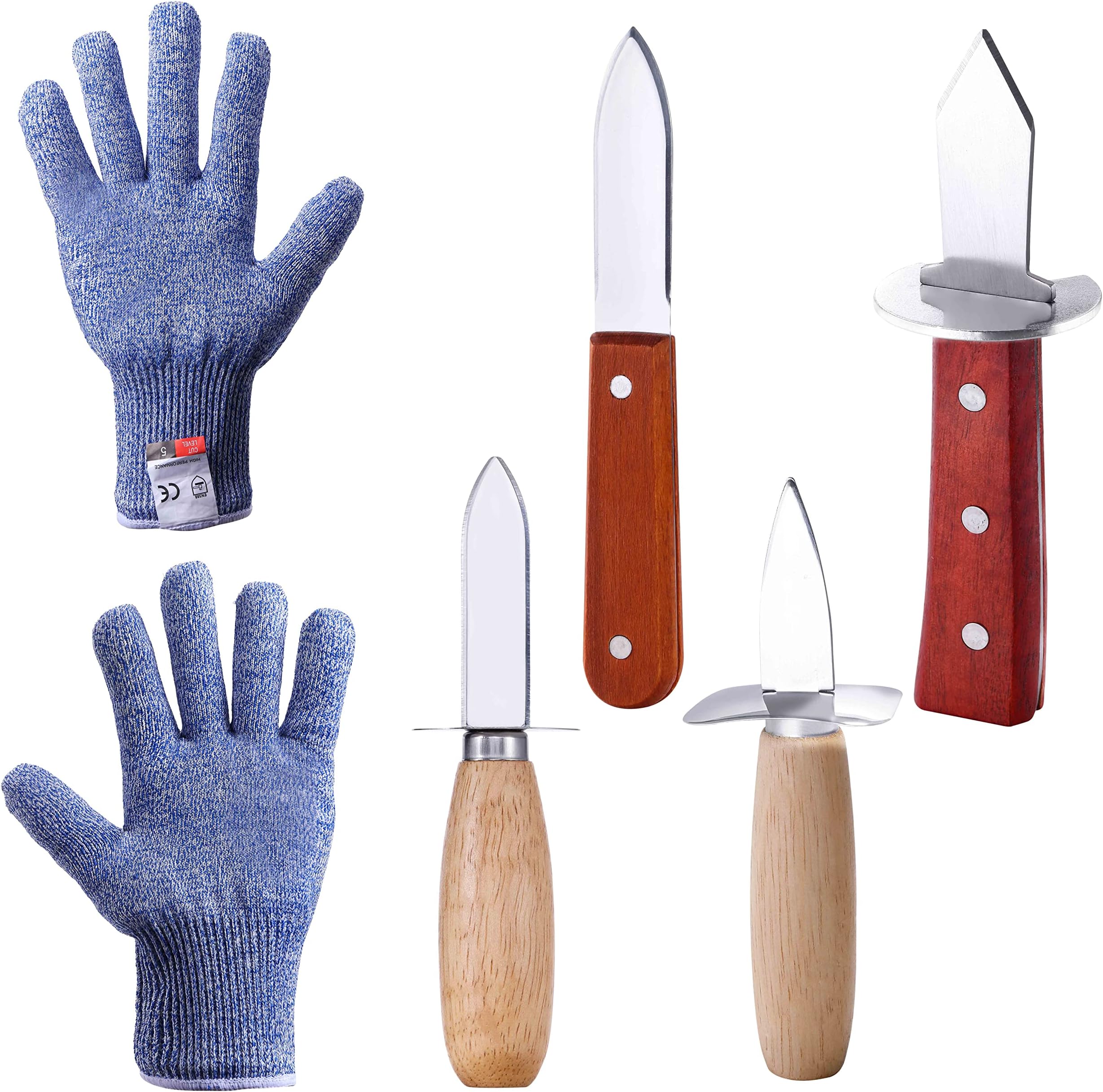 ModaSin Oyster Shucking Knives and Gloves Set, Oyster Clam