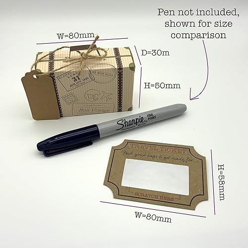 Miniatura 5 de DIY Surprise Mini Suitcase & Mini Travel Ticket Scratch & Reveal Card Gift bundle (DIY). Perfect for Valentines, vacations, birthday, family trips