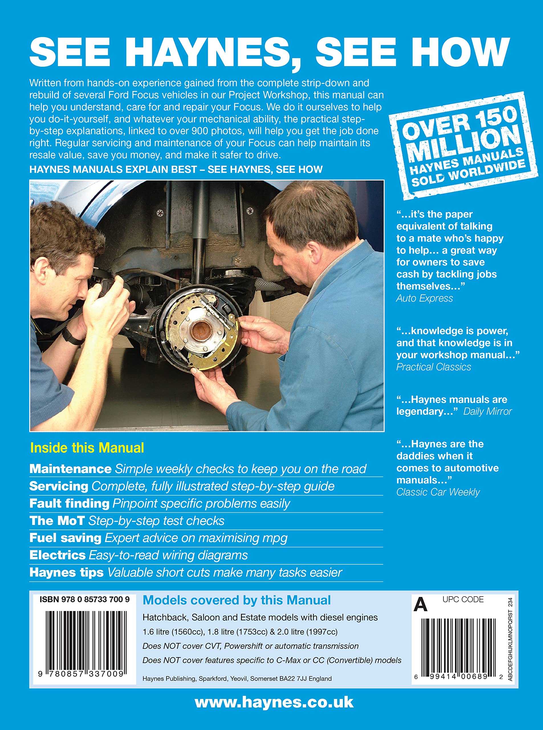 Ford Focus Diesel (05 - 11) 54 to 61 Haynes Repair Manual