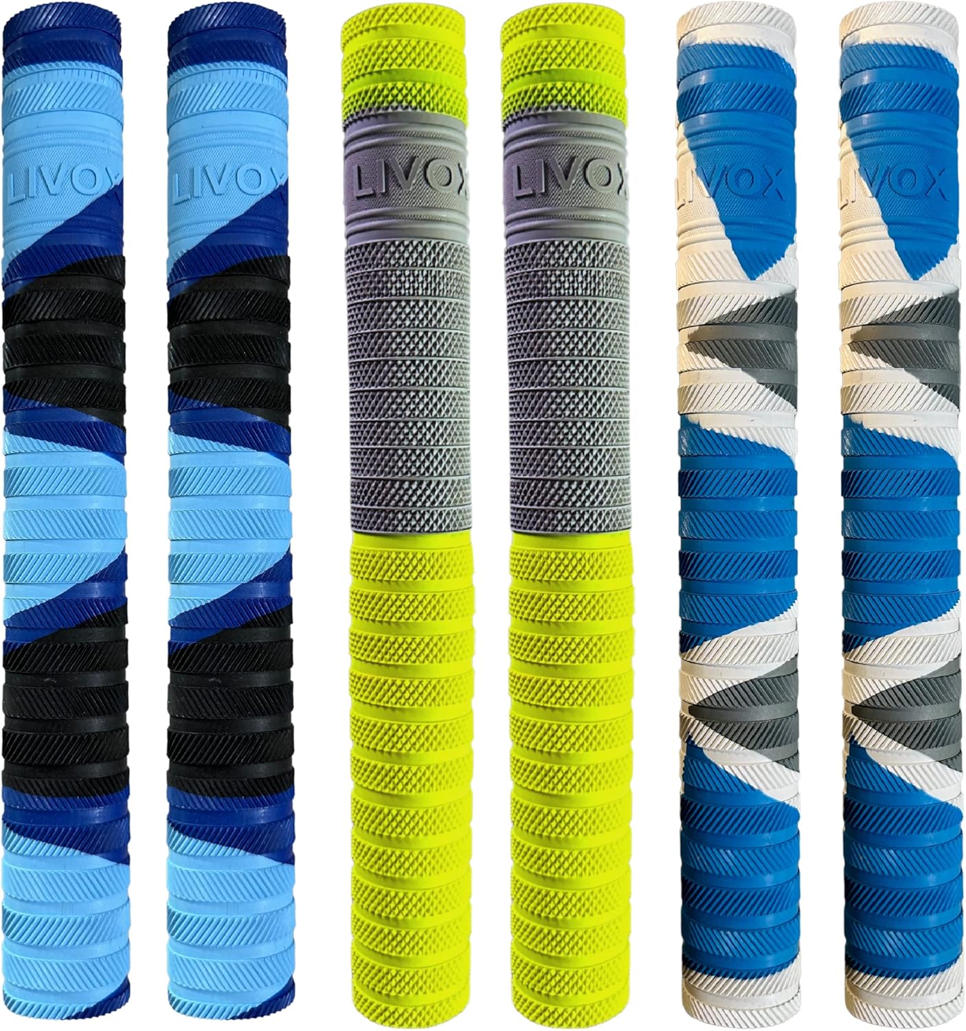 LIVOX Comfortable fit Cricket Bat Rubber Grips For Better Shock Absorption Ultra Tacky (Pack of 6)