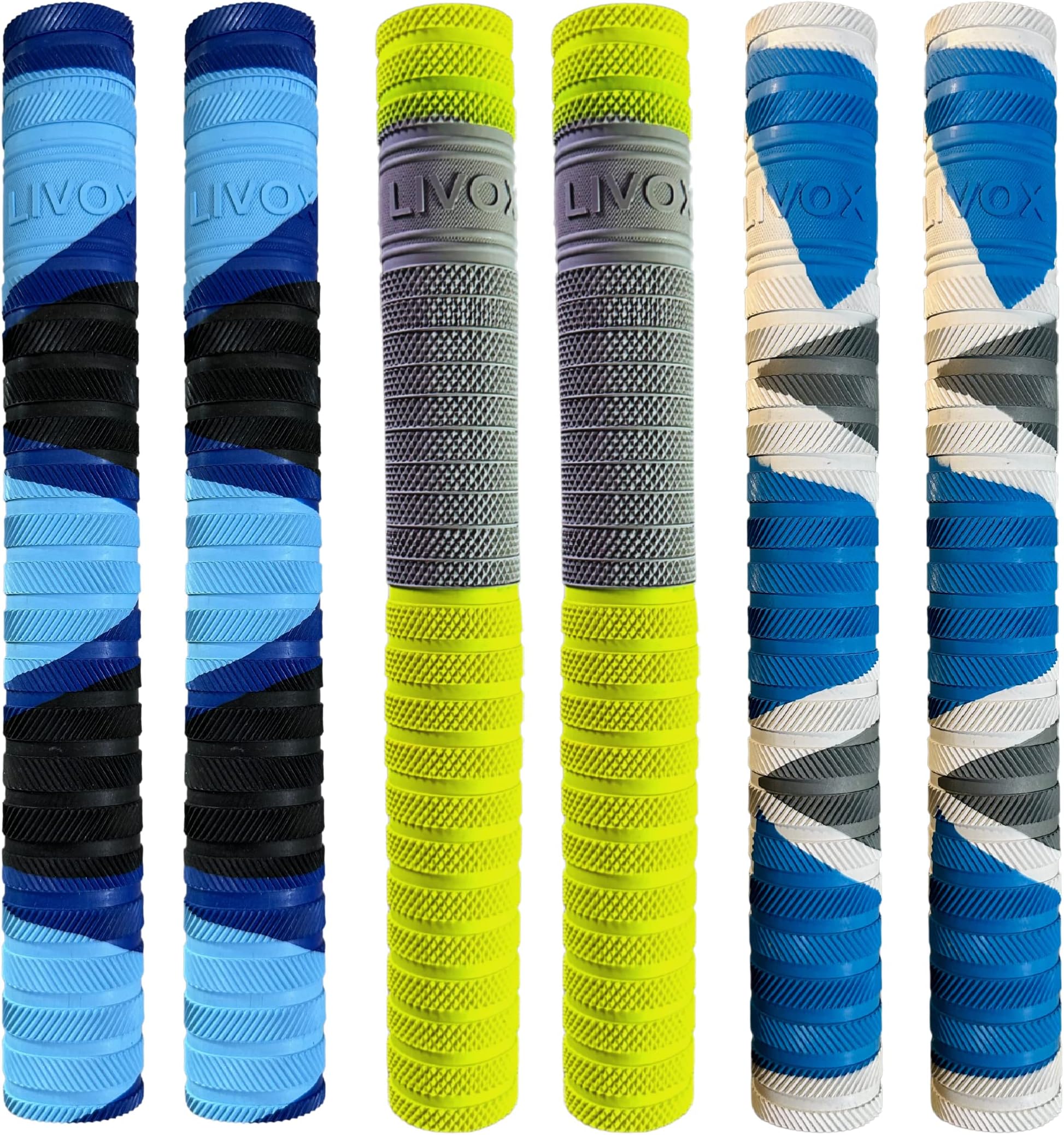 LIVOX Comfortable fit Cricket Bat Rubber Grips For Better Shock Absorption Ultra Tacky (Pack of 6)