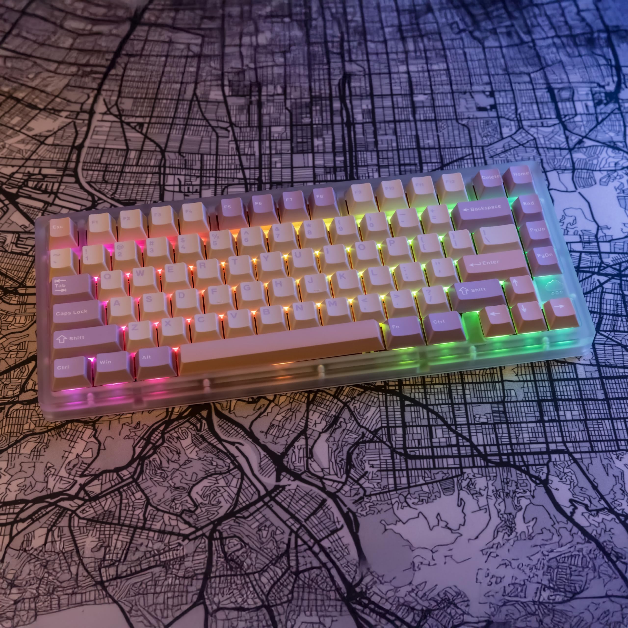 WOBKEY Rainy 75 Aluminum HMX/Cocoa Switches Mechanical Keyboard with Superior Acoustics, Wired, BT, 2.4G wireless Connectivity(Pro Purple(Acrylic Limited)) — view 2