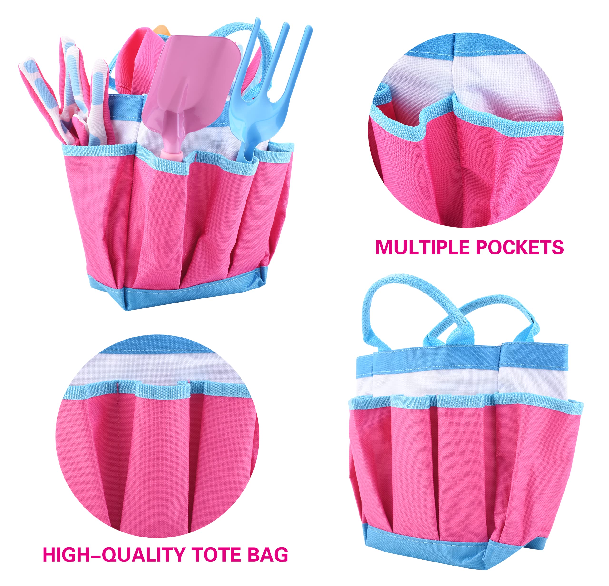 JOYIN Unicorn Kids Gardening Tool Set Toy Includes Watering Can and Planter, Sun Hat, Gloves, Apron and Kids Gardening Kit Like Shovel, Rake and Trowel, Outdoor Play Gardening Gifts (Unicorn) - Image 2