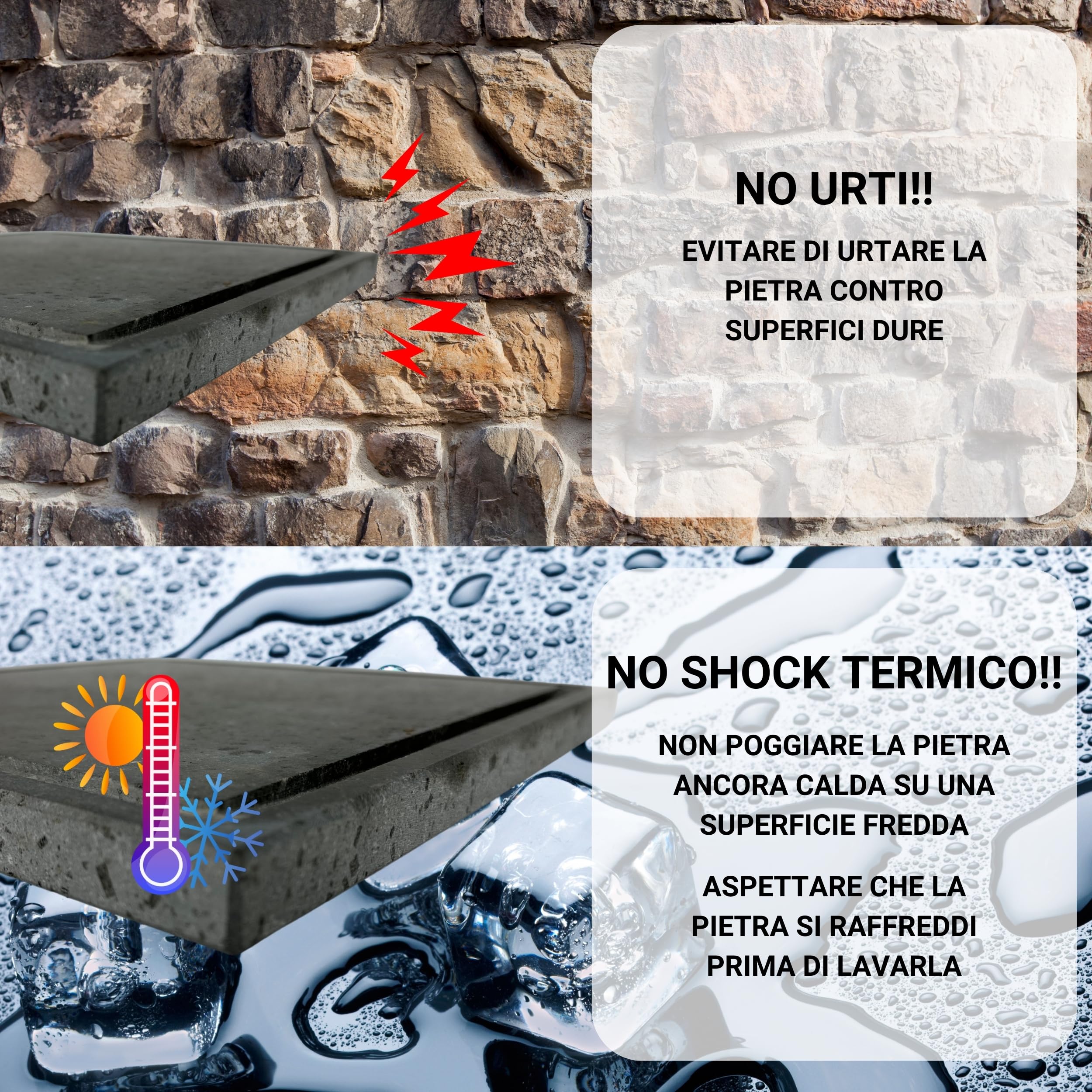 Vulcaninox | Piastra in Pietra lavica dell'Etna con telaio in Acciaio Inox | barbecue, forno | MADE IN ITALY (30 x 30 x 5)