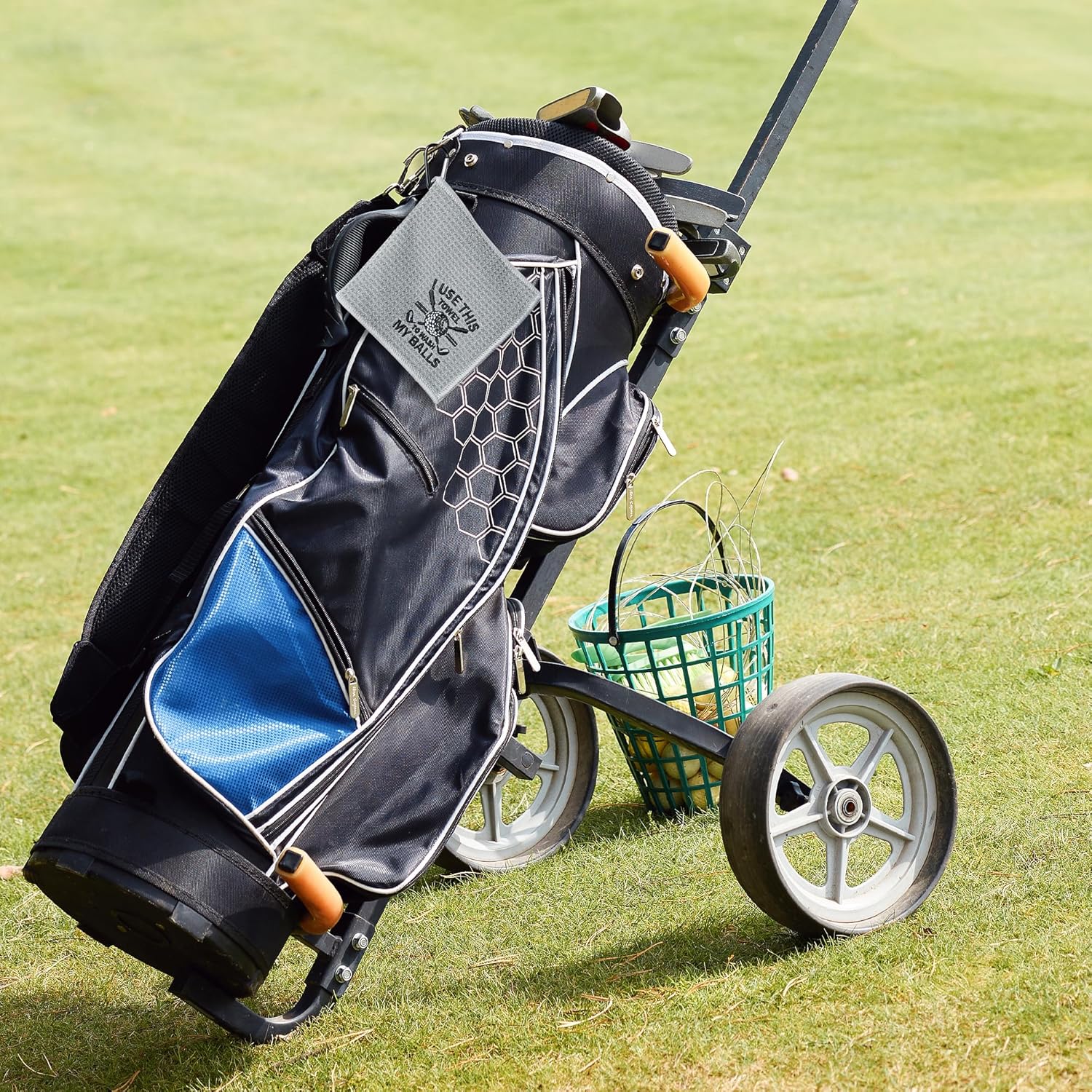 R HORSE Swing Swear Repeat Golf Towel, 2Pcs Embroidered Golf Towel with Clip, Sport Accessories Gifts for Dad Father Grandpa Men Golfer Sport Lover Brother Birthday Christmas Retirement Present - Image 3