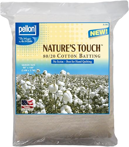 Pellon 80/20 Cotton/Poly No Scrim 90 in x 108 in Batting, Natural