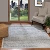 Livabliss Evora Vintage Rug - Area Rugs for Living Room 160x216 cm, Bedroom - Scandi Neutral Rugs, Traditional Patterned Boho Style, Natural Easy Care Pile - Large Rug, Dark Blue and Ivory