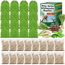 16 Pack Natural Wasp Repellent Pouches, Peppermint Carpenter Bee Repellent for Yellow Jacket, Hornet, Mud Wasp Deterrent for Outdoor Patio Garden Porch, Long time Protection, Pet & Human Safe, 16 Bags