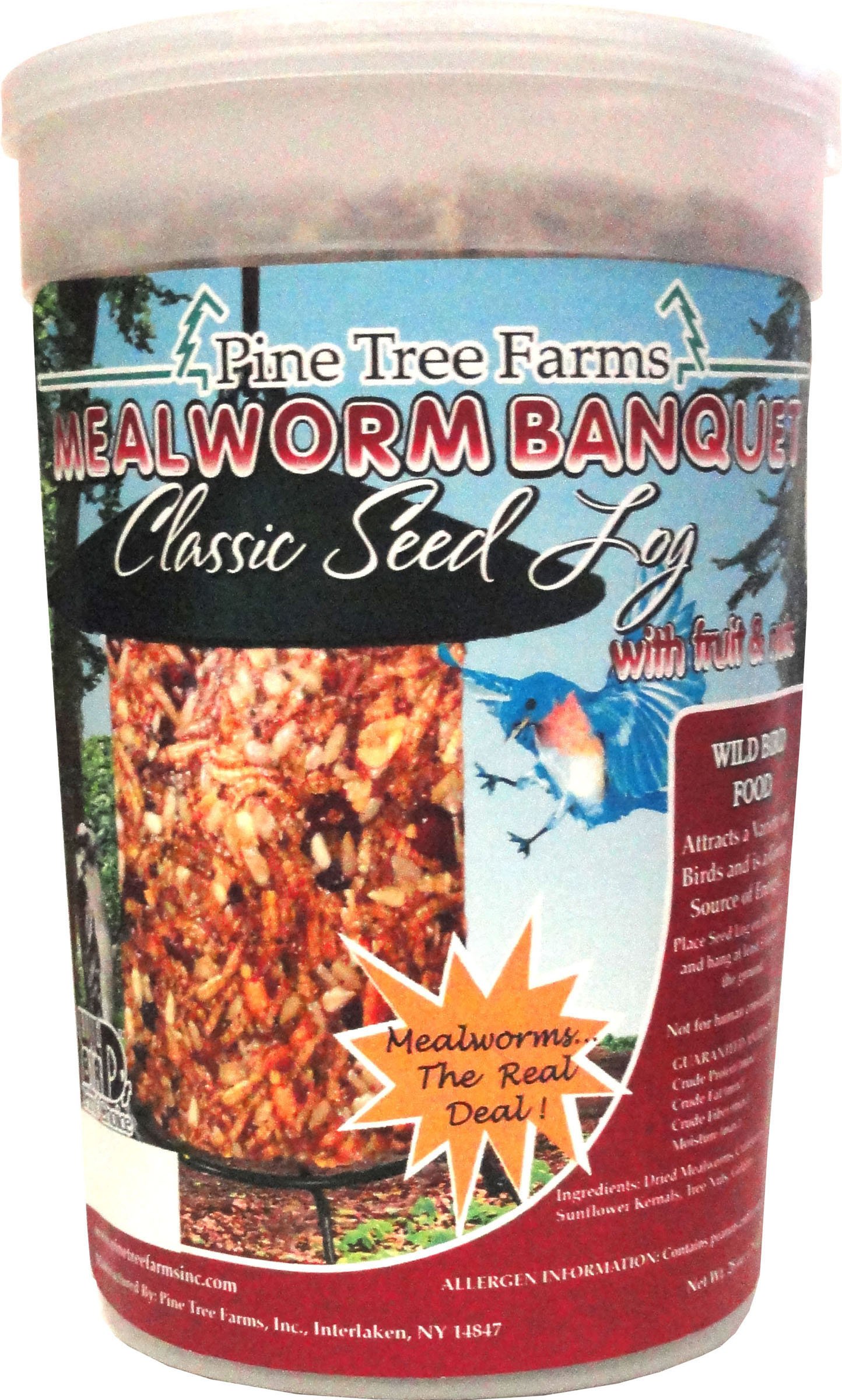Case Pack of Pine Tree Farms Mealworm Banquet Seed Logs, 1.75 lbs. Each