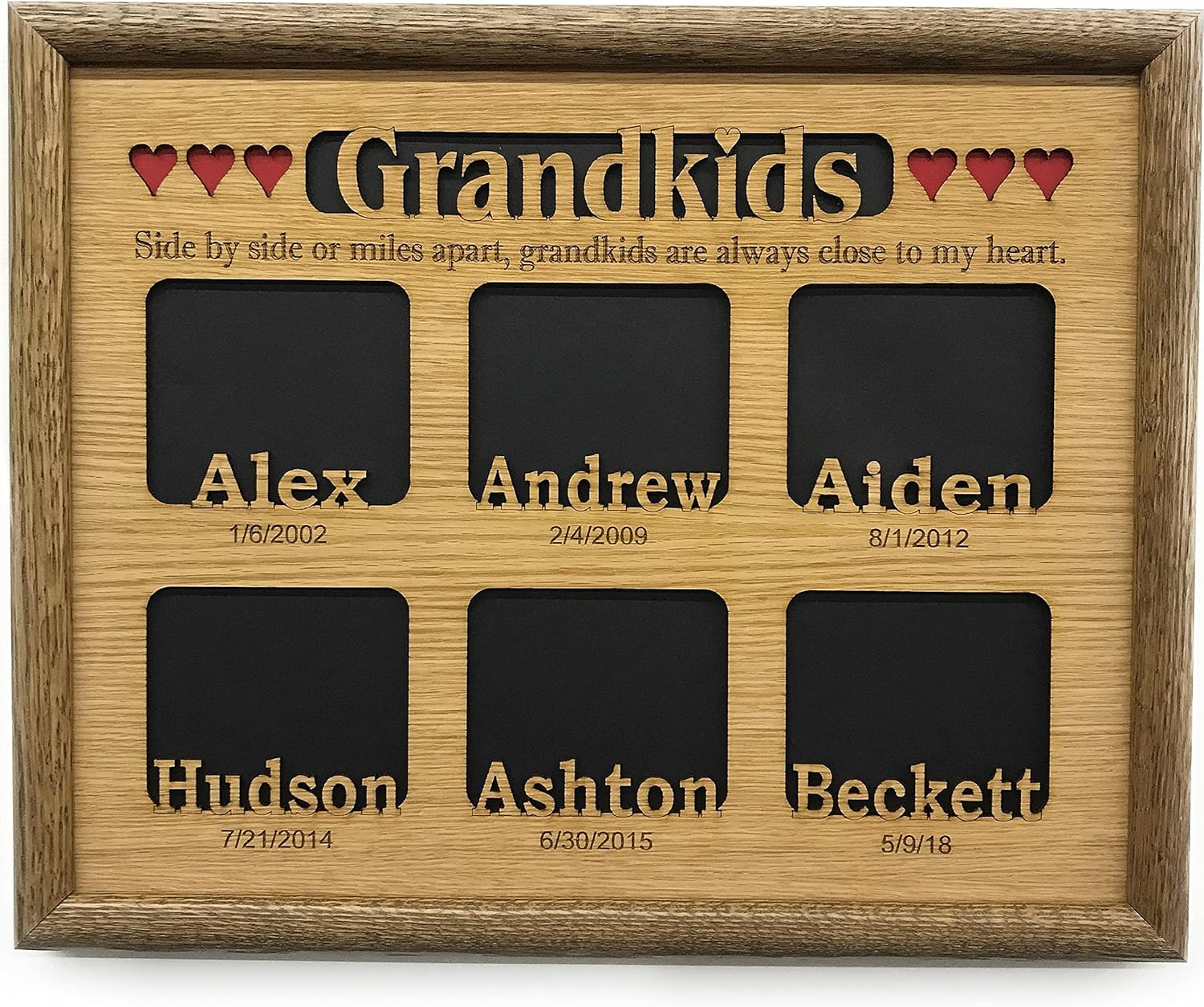 Personalized Grandkids Picture Frame Personalized with Names & Dates - 11x14 Frame Holds Multiple Photos