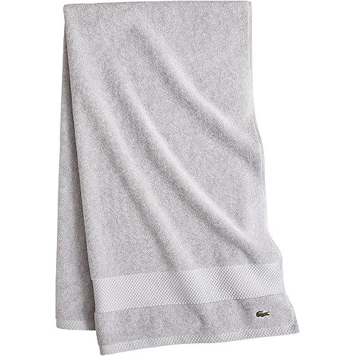 Lacoste Heritage 100% Supima Cotton Bath Towel, Microchip, 30" x 54" – Highly Absorbent & Quick Drying, Premium Super Soft Bath Towel, Bathroom Essential, Gift for All Occasions, Machine Washable