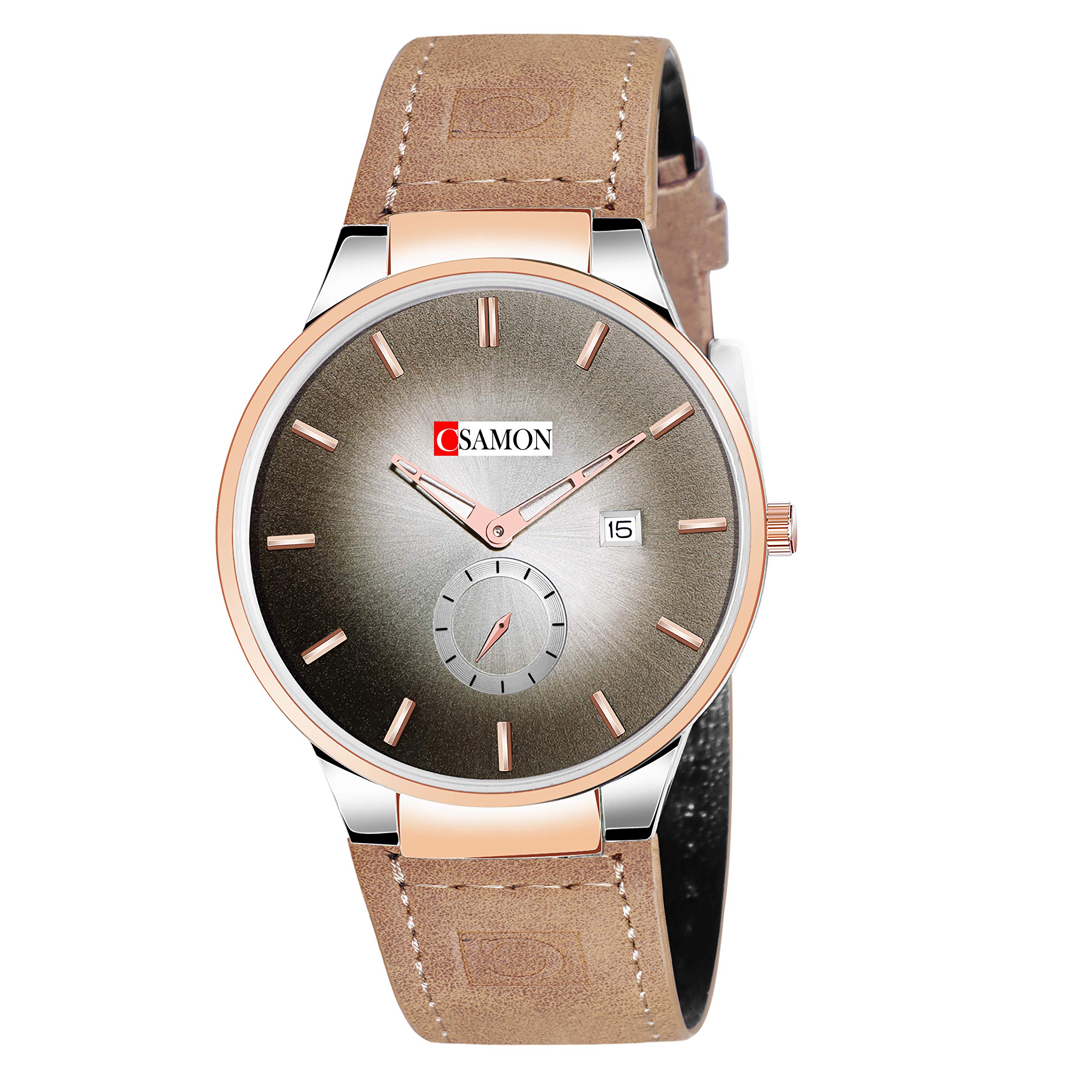 TIMESPACE Slim Dial Leather Belt Date Functioning Watch for Men (B0851ZDBYL) Amazon Price History, Amazon Price Tracker