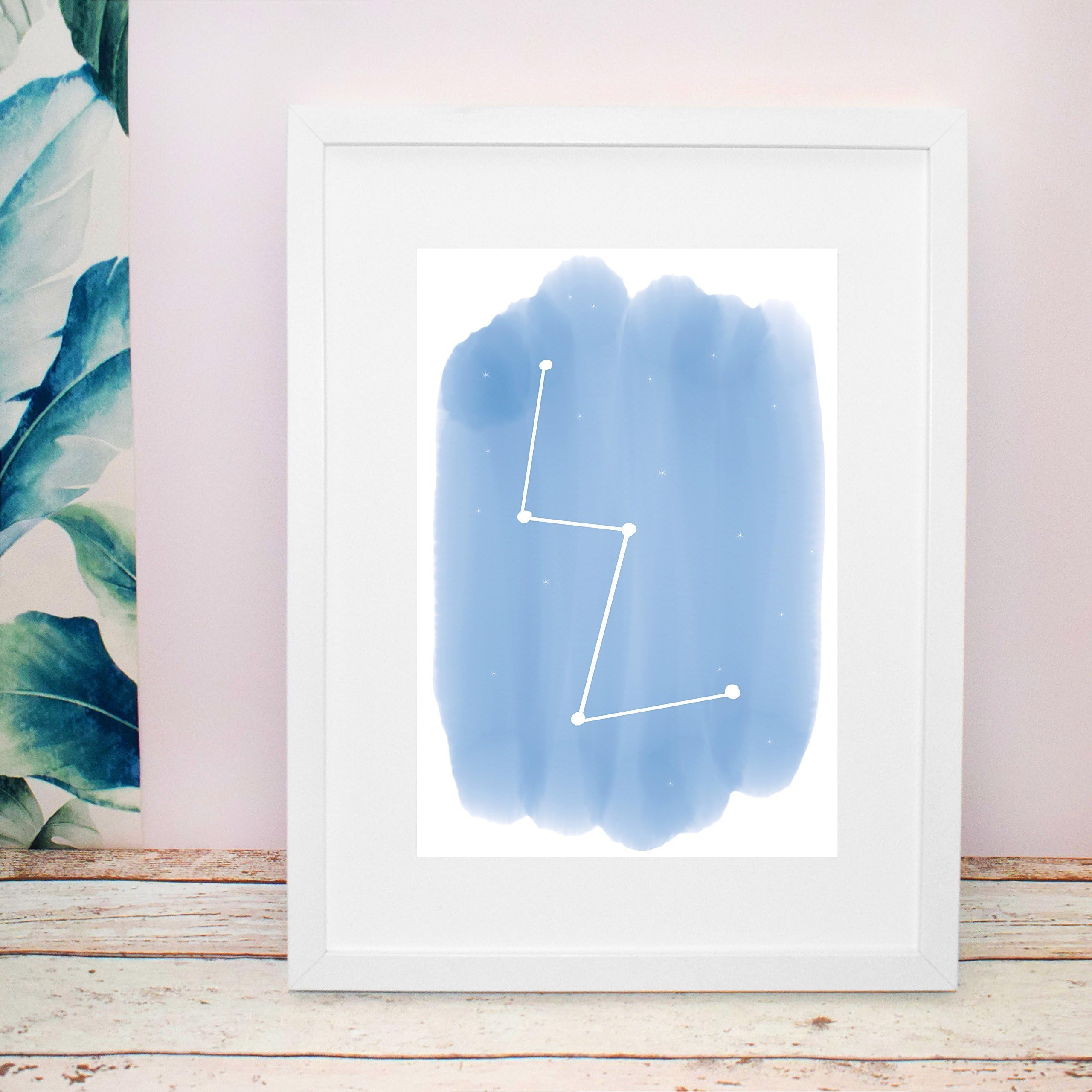 Cassiopeia Constellation. Art Print. Art Print Poster. A4 Print. Wall Print. Art Prints For Walls. Cassiopeia Astrology. Watercolour Prints. Cassiopeia Gifts.