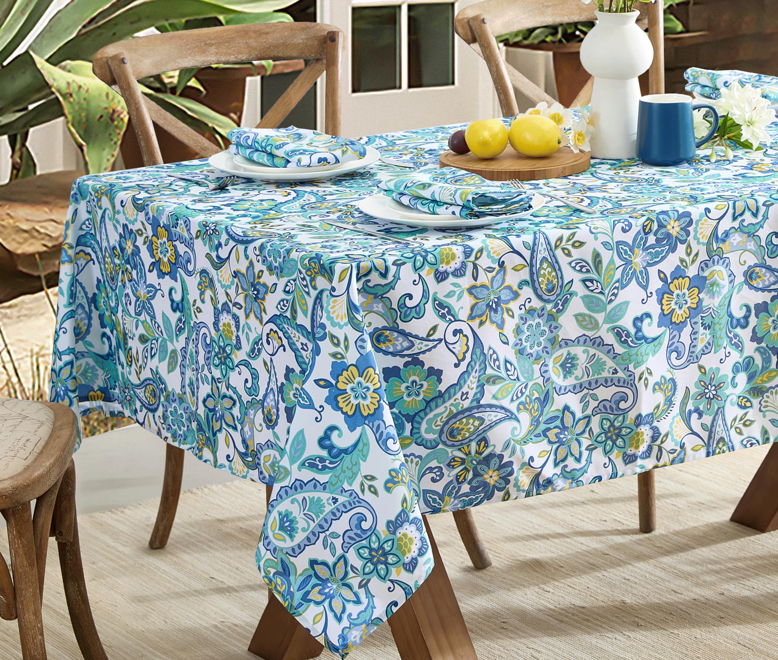 Amazon.com: Newbridge Rectangle Fabric Tablecloth, Corfu