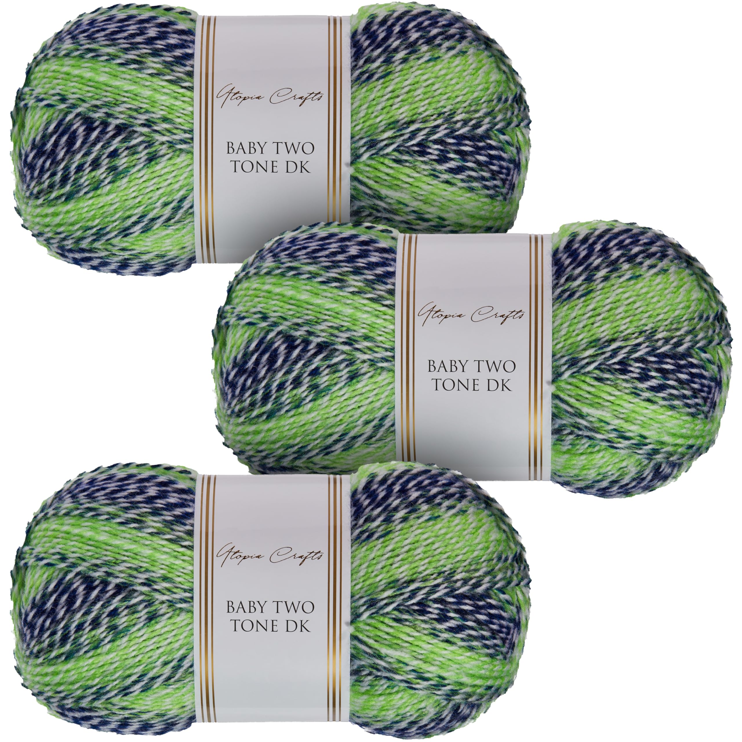 Utopia Crafts DK Baby Two Tone Double Knitting Yarn 3X 100g (Vibrant Woods)