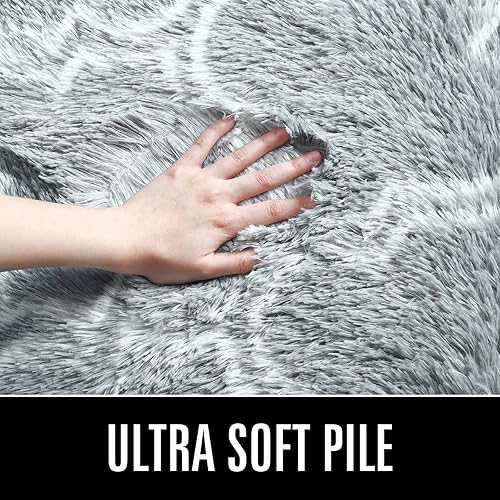 Miniatura 5 de LOCHAS - Alfombra de lujo para interior, moderna, de felpa, esponjosa, extrasuave y cómoda, geométrica marroquí, para dormitorio, sala de estar,