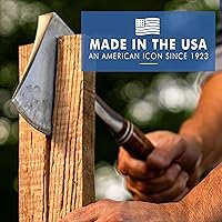 Vista 6 de Estwing Sportsman's Axe - Hacha de camping de 14 pulgadas con construcción de acero forjado y agarre de cuero genuino - E24A