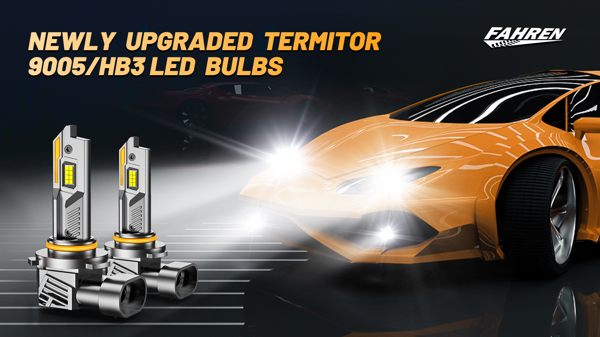 Image of Termitor 9005 /HB3 Light Bulbs, 50,000LM 12X Super Brightness, 1:1 Mini Size with Cooling Fan, 6500K Cool White, IP68, Plug and Play, 95%+ Vehicle Adaptability, 9005 Special Bulbs, Pack of 2
