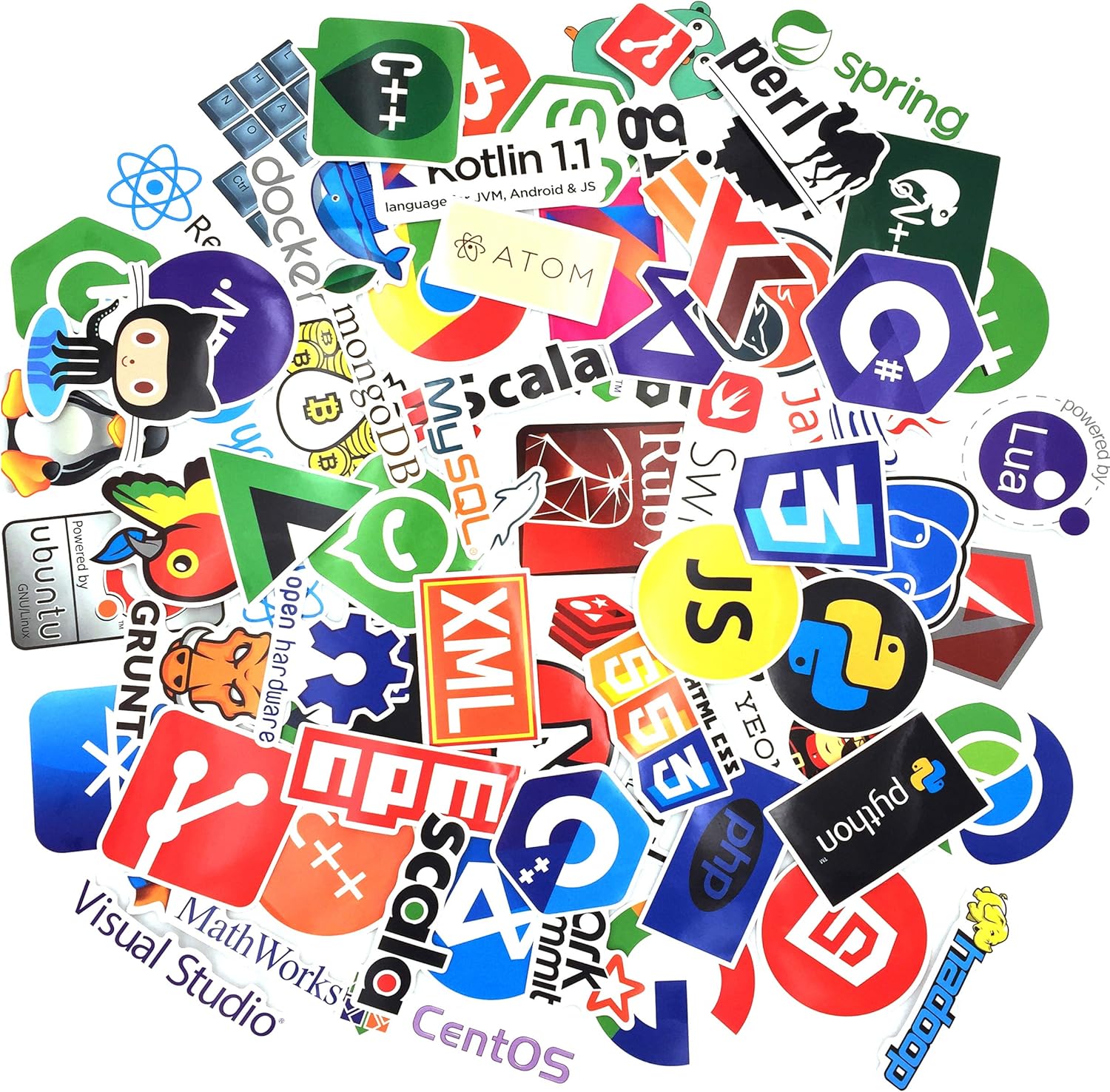 Amazon.com: 72PCS for Developer Laptop Sticker Pack, Front-end ...