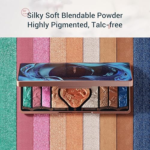 Miniatura 3 de FLORASIS Paleta de maquillaje Phoenix con grabado floral, larga duración, mezclable, natural, sombra de ojos para mujeres (03 luz solar alcista)