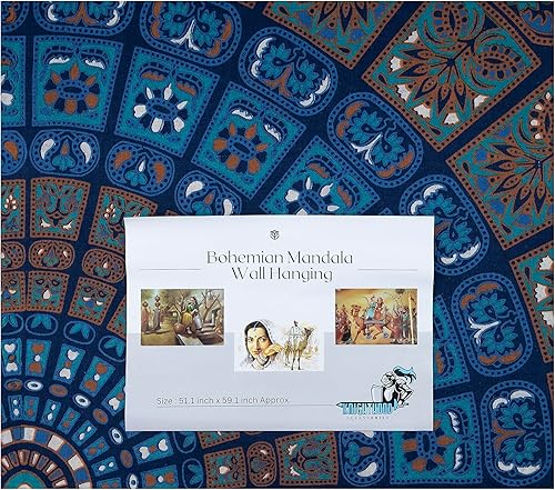 Miniatura 5 de Knighthood Tapiz de algodón tradicional indio hecho a mano, hippie, bohemio, psicodélico, diseño de mandala, para colgar en la pared, dormitorio