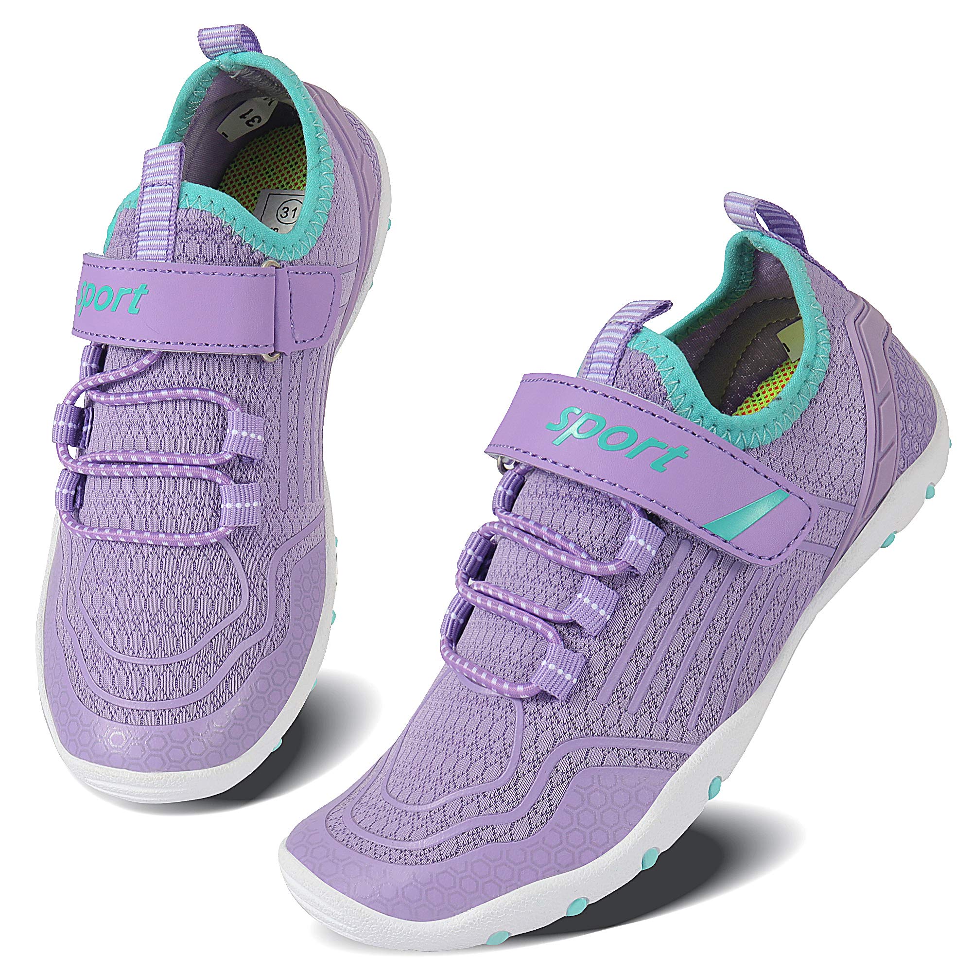 Caitin Boys Girls Water Shoes Quick Drying Aqua Beach Pool Swim Lightweight Athletic Sneakers for Little Big Kids