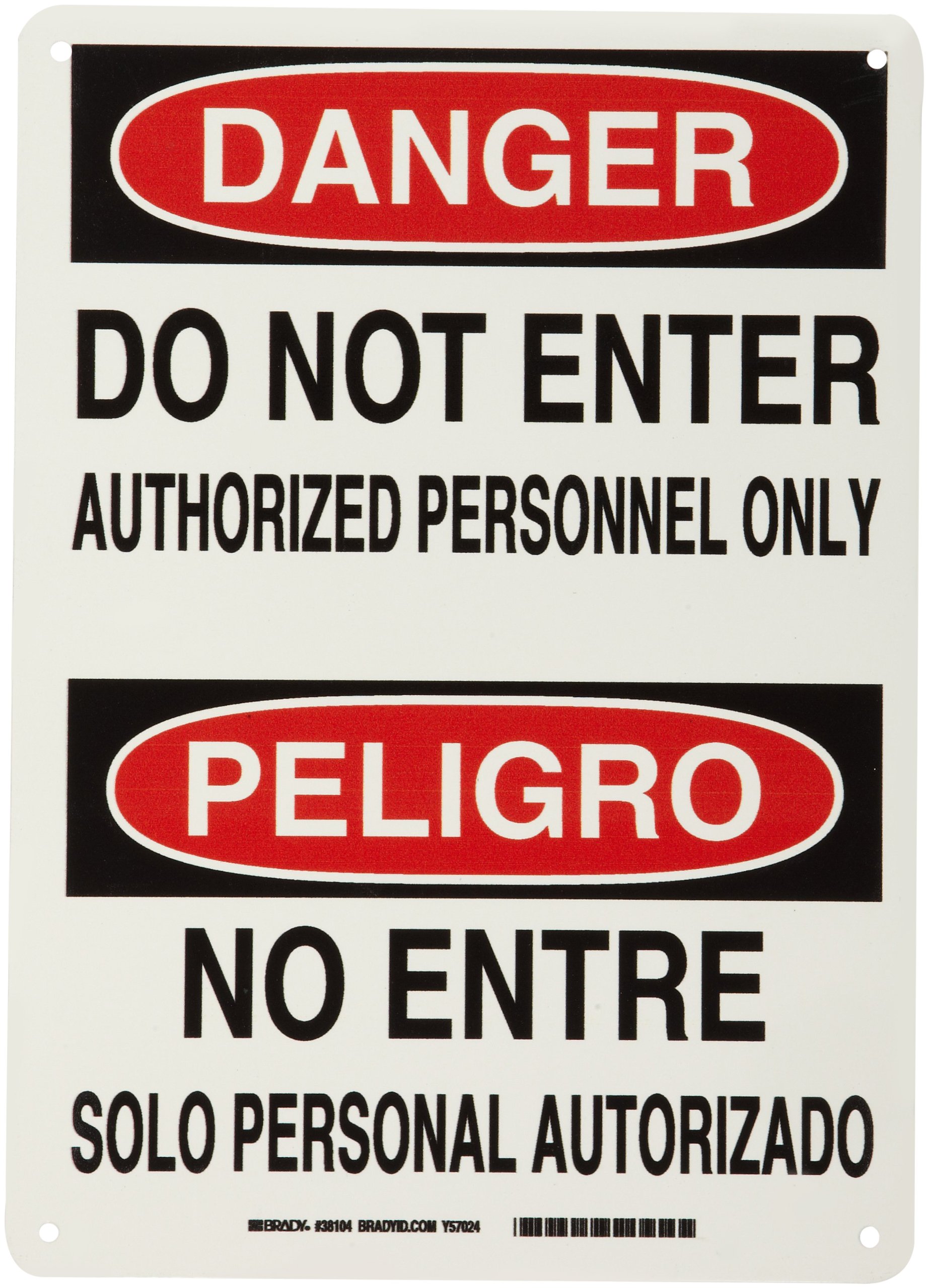 Brady38104 10" Width x 14" Height B-555 Aluminum, Black and