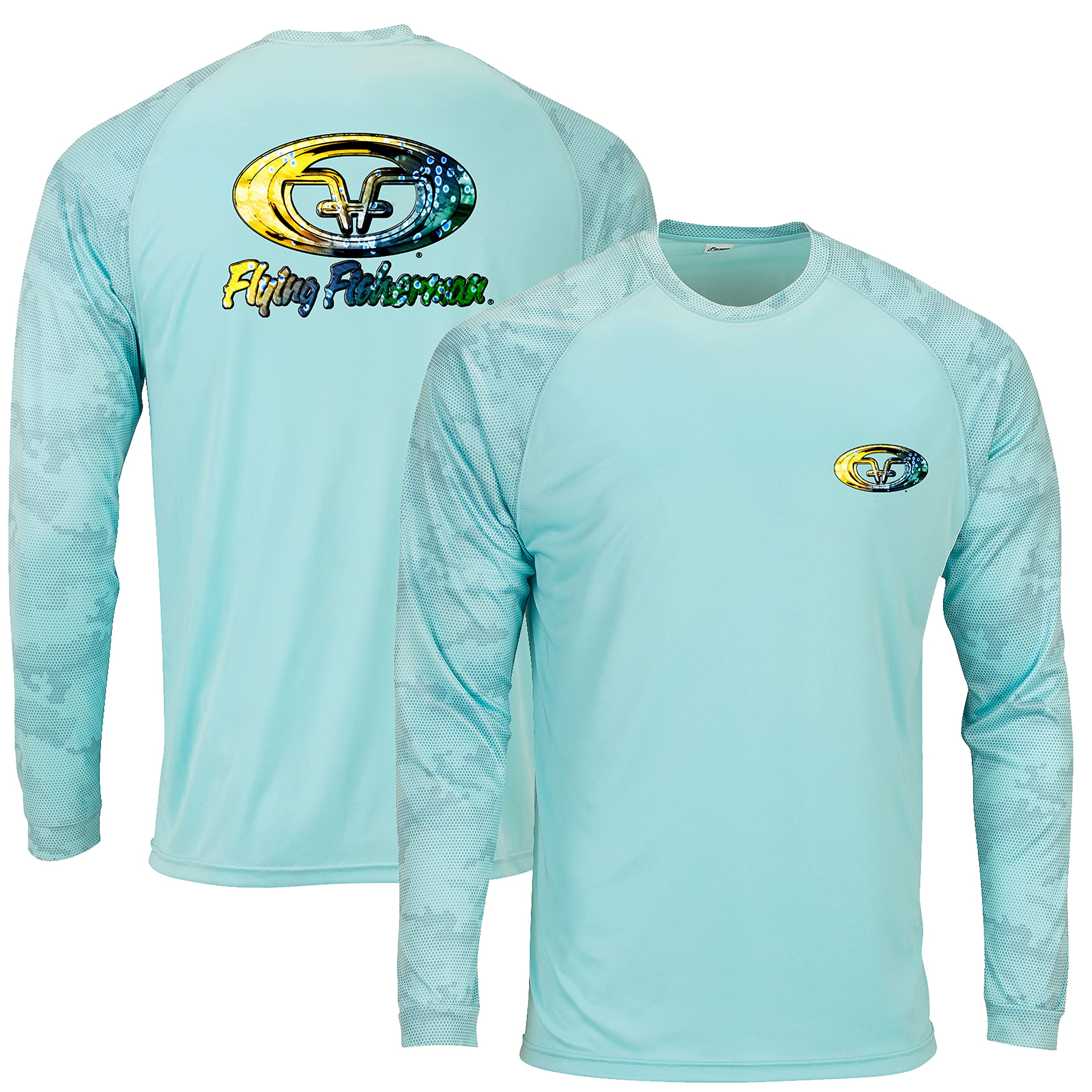 Flying Fisherman Mahi Skin Camiseta de manga larga para pesca y deportes al aire libre, protección solar UPF 50+, grande