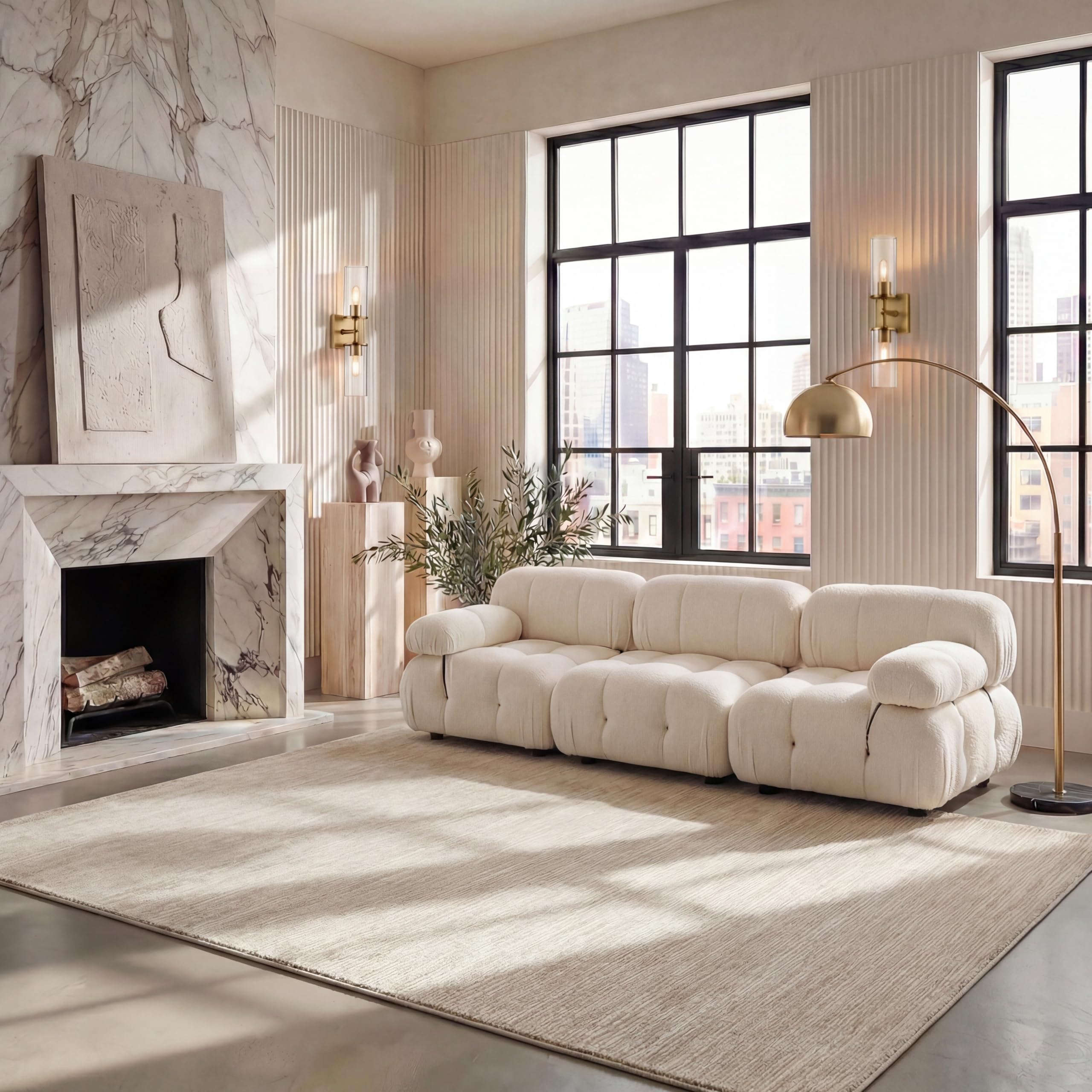 SAFAVIEH Vision Area Rug 6x9, Modern Tonal Cream VSN606F