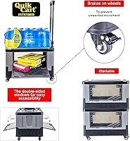 Vista 2 de dbest Products Quik Cart - Cajón rodante extendido de cuatro ruedas para profesores, con asiento con puertas dobles accesibles, cesta plegable
