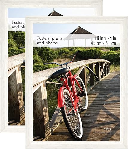 Miniatura 48 de MCS - Marco para póster con estilo de museo, veta de madera blanca, para colgar vertical y horizontal en la pared, marco grande para fotos, pósters