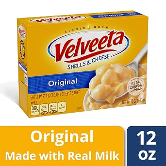 Velveeta Original Shells & Cheese Meal (12 oz Boxes, Pack of 6)