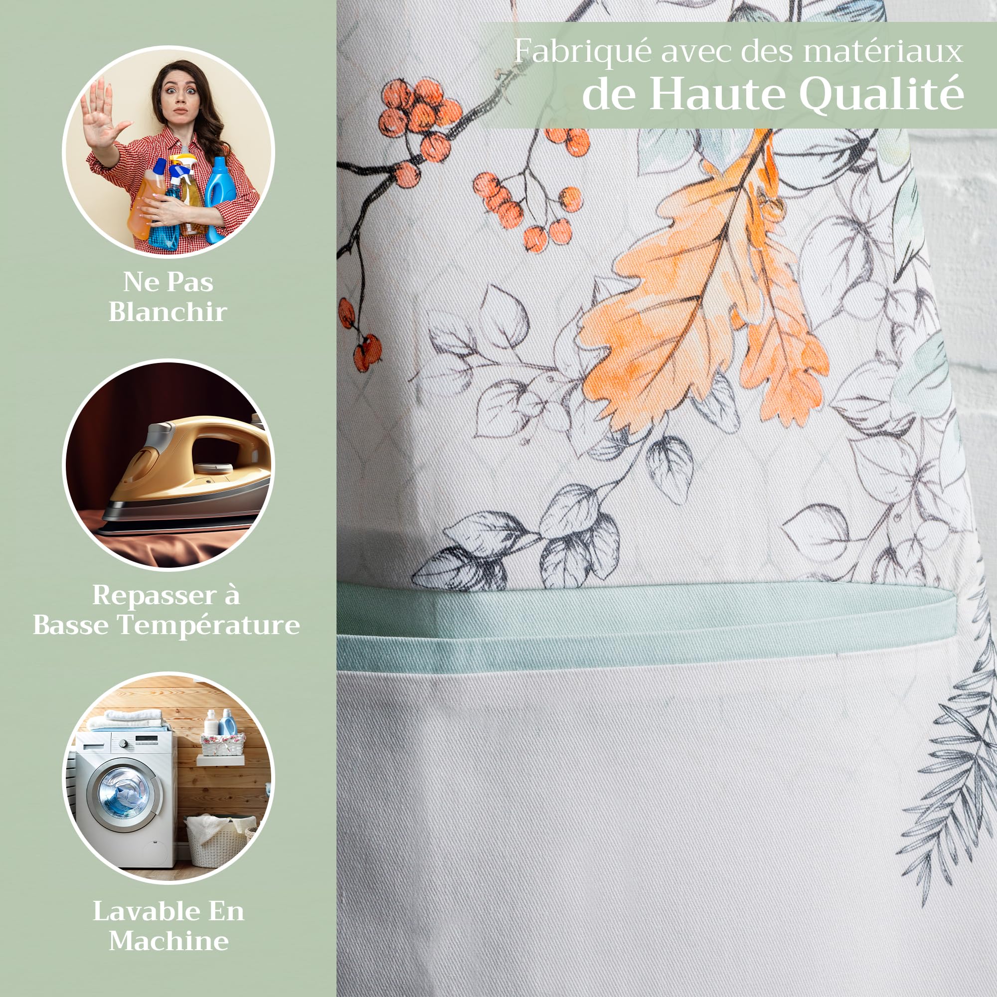Maison d 'Hermine Delantal de Cocina Blanco Shabby Chique 100% algodón con Cuello Ajustable y Bolsillo Central Oculto Corbatas largas para Mujeres/Hombres, Chef, Restaurante, Hogar (70x85cm) Día Madre