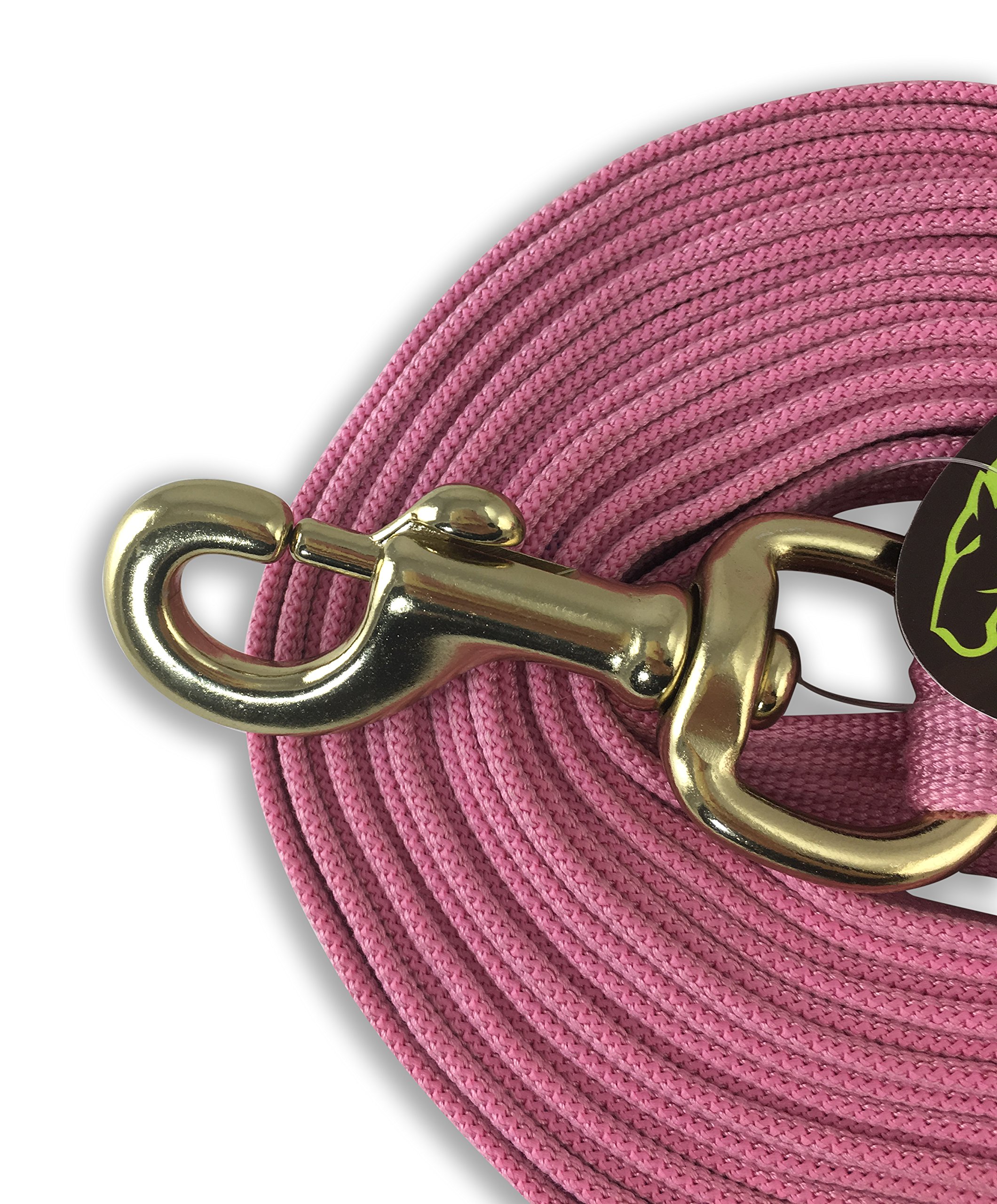 24 'Plat Coton Web Longe avec Mousqueton et en Caoutchouc Arrêt – par du Sud-Ouest Equine, Rose