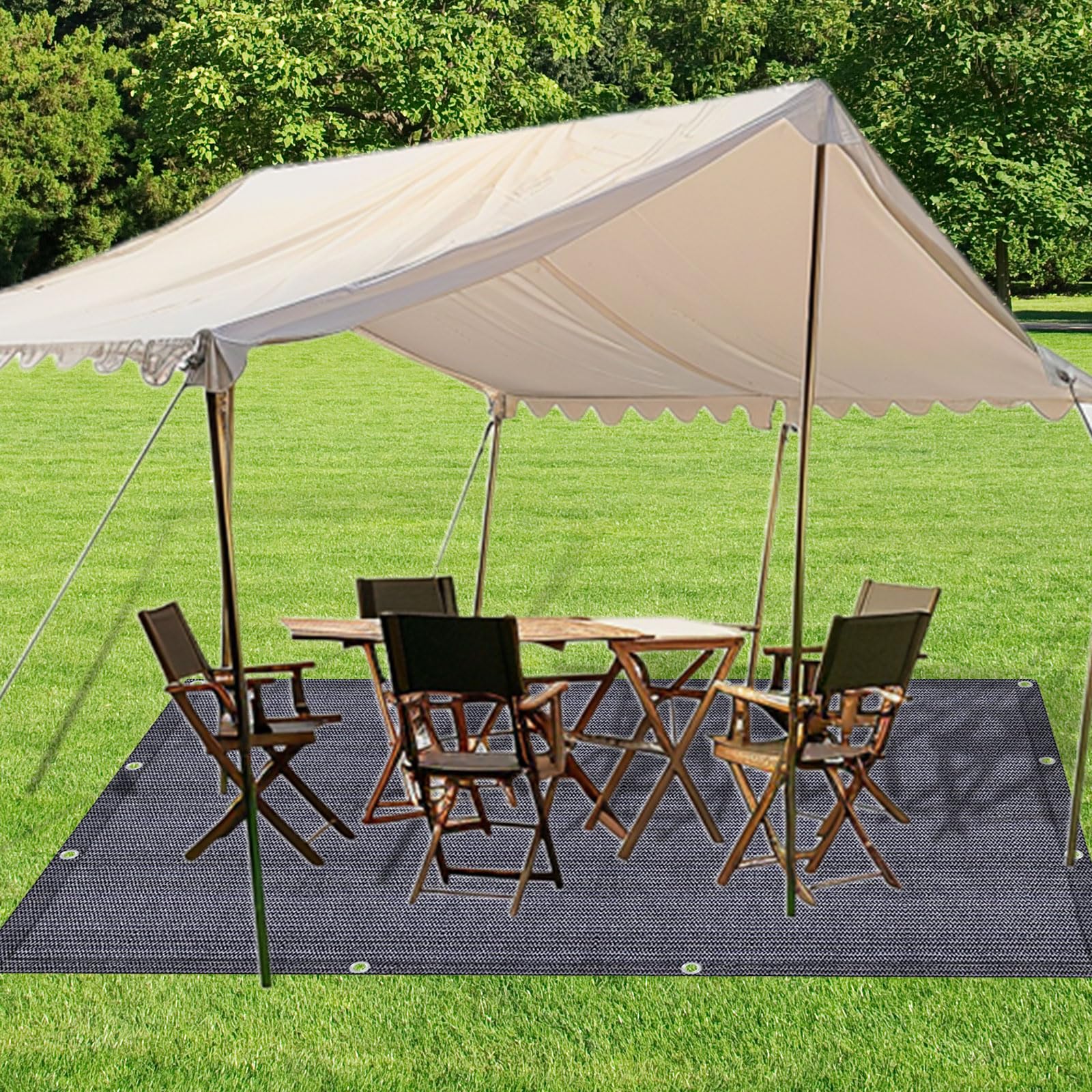 KOIUEYW Tapis D'auvent - Tapis de Camping D'extérieur Résistant aux Intempéries, avec Sac de Transport