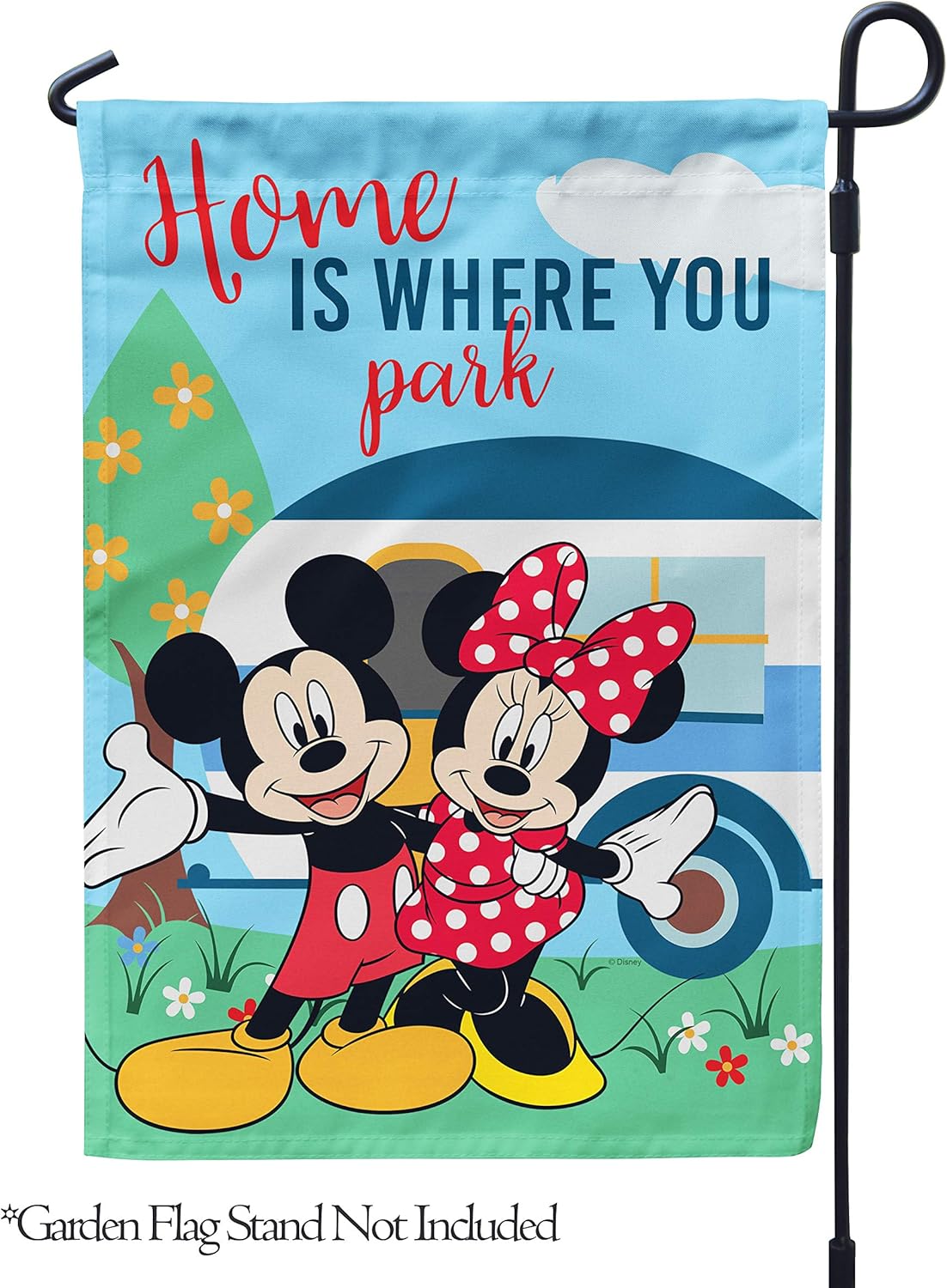 Flagology, Disney Home is Where You Park Mickey and Minnie – Garden Flag 12" x 18", Licensed Disney, Camping (Home is Where You Park Mickey and Minnie - Garden Flag)