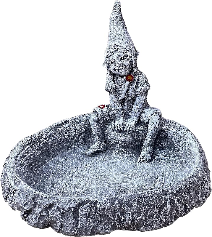 stoneandstyle Insektentränke mit Elfe frostfest Steinguss ⌀ 14 cm