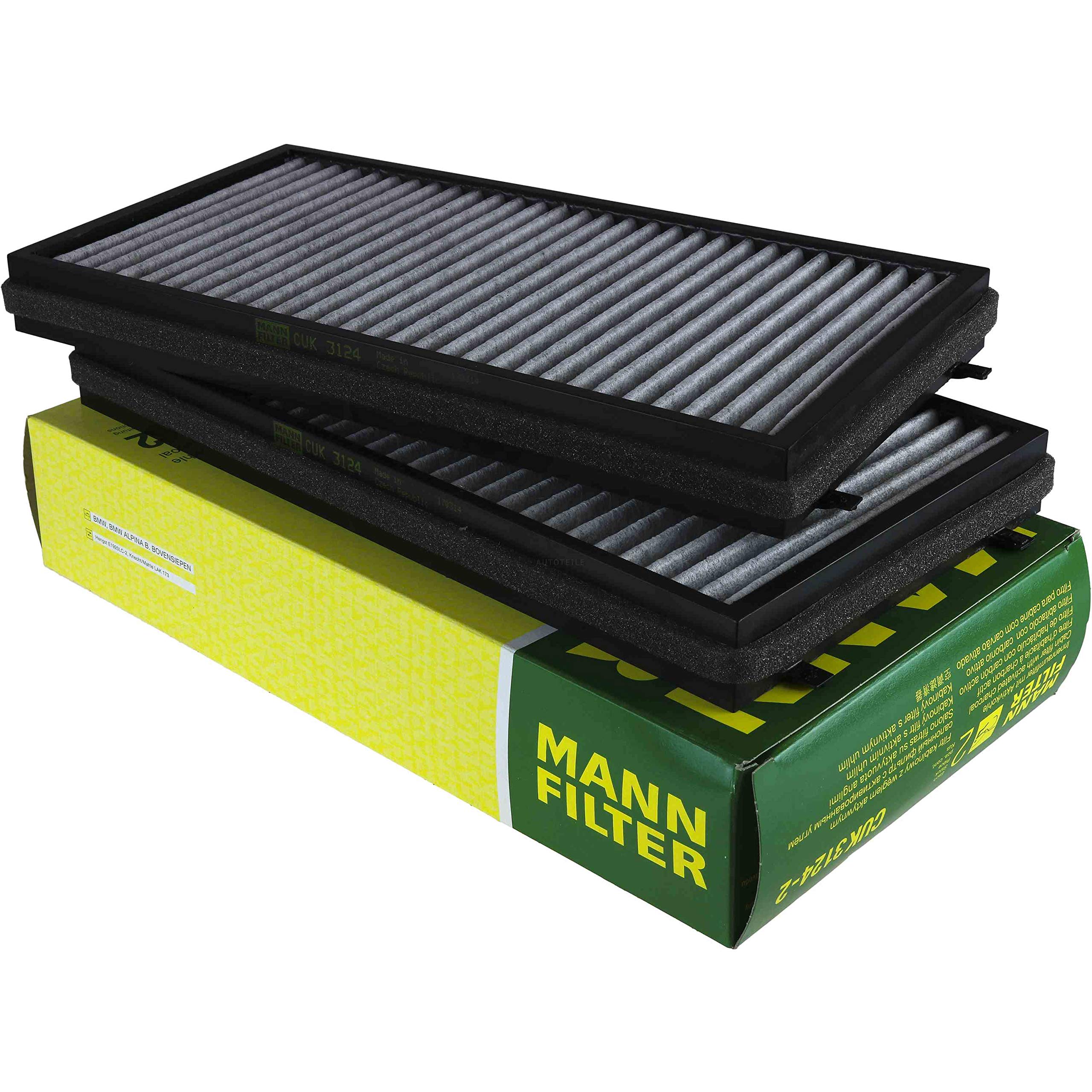Paquete de inspección Kit de mantenimiento de filtros con filtro de aceite HU 721/4 x, filtro de aire C 15 143/1, filtro de combustible WK 5002 x, filtro de habitáculo CUK 3124-2, tornillo
