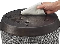 Vista 4 de Ball & Cast Juego de 1 mesa auxiliar de cuerda de cáñamo, mesa auxiliar de concreto, taburete de dos tonos