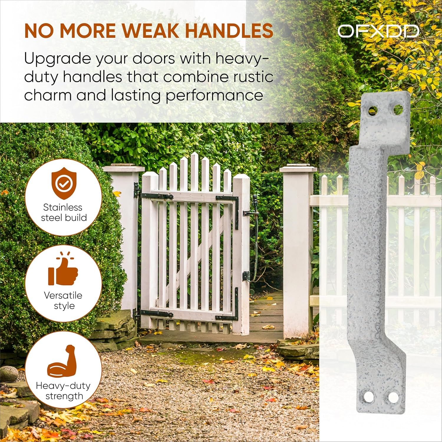 Heavy Duty Handle for Door - Stainless Steel Gate Handles Pulls - Handle for Farmhouse Door