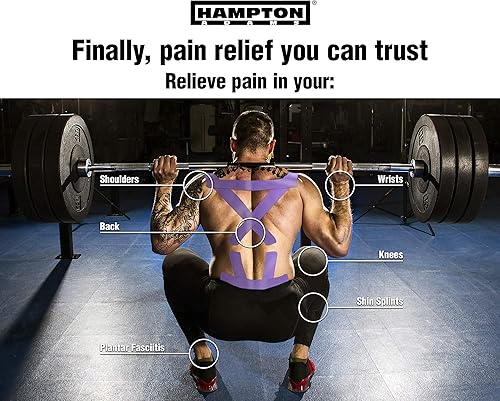 Miniatura 2 de Hampton Adams  Como se ve en Shark Tank  Cinta de kinesiología elástica (paquete de 2)  Cinta atlética sin cortar para soporte y protección de