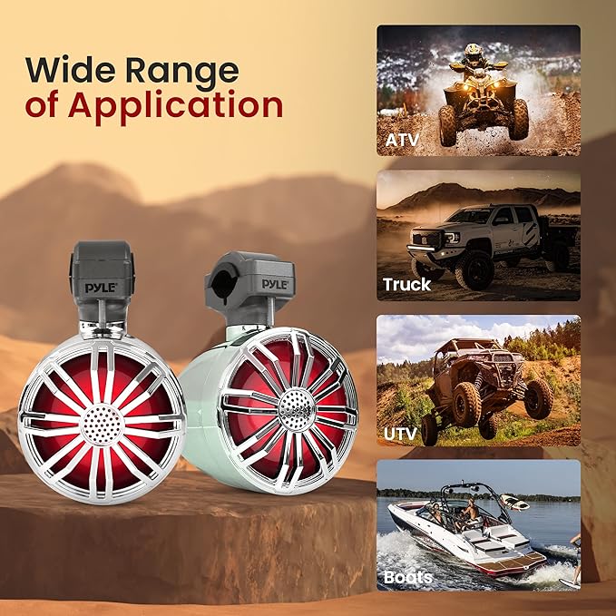 Parlantes Impermeables Bluetooth Off-Road 3.5" 40W con Luz RGB miniatura 7