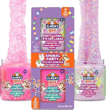 ELMERS Elmers Animal Party Goo Slime 2-Piece Set, Pre-made Slime, 2162070
