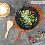 Ensemble de Poêles en Céramique ESLITE LIFE, Poêles Antiadhésives avec Couvercles, Ustensiles de Cuisine Non Toxiques Compatibles avec Tous les Cuisinières (Gaz, Électrique et Induction), Sans PTFE et PFOA, Noir, 7 Pièces