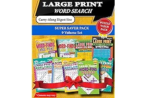KAPPA Super Saver LARGE PRINT Word Search Puzzle Pack-Set of 9 Carry-Along Digest Size Books