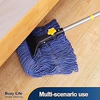 Vista 8 de Yocada Cabezal de Repuesto y Recambio para Trapeador Húmedo de Hilo con Extremos de Bucle de Algodón de Servicio Pesado de Grado Comercial e